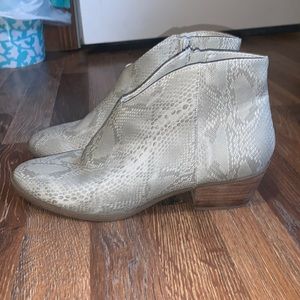 Snakeskin booties